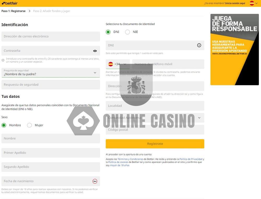 Betfair Casino registro Betfair Casino registro