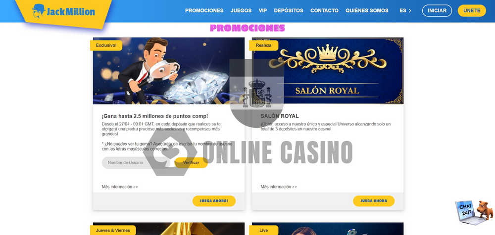 JackMillion Casino bonos JackMillion Casino bonos